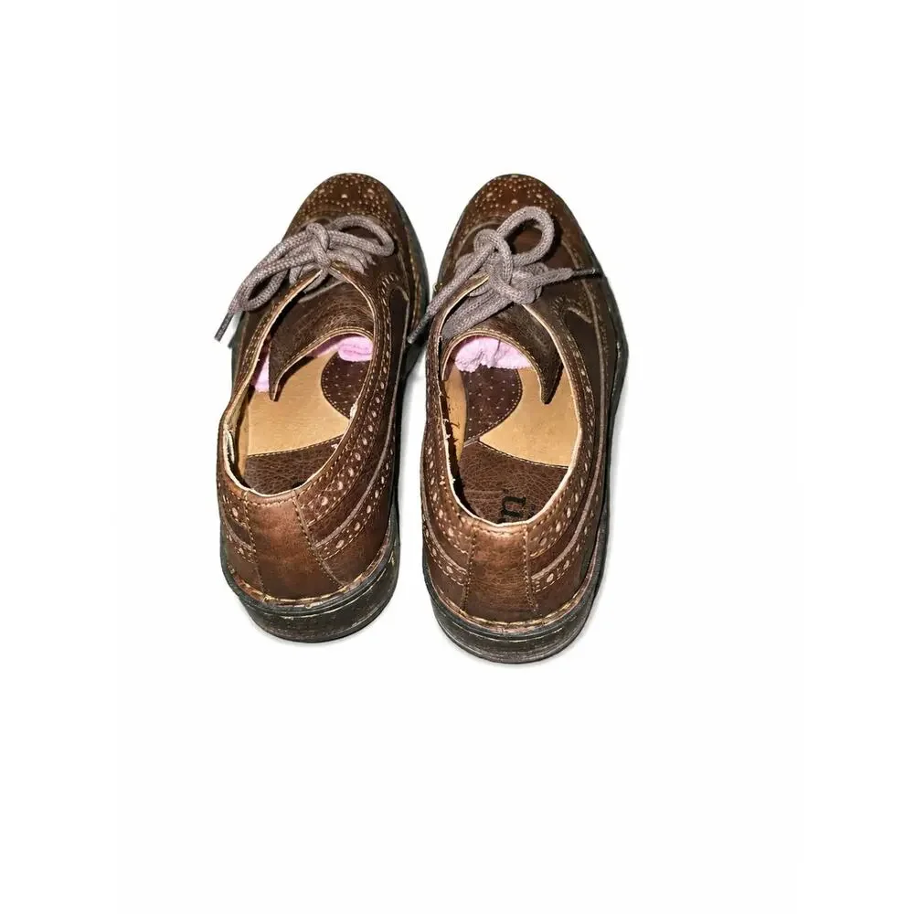 Born Men’s Size 10 Brown Leather Wingtip Brogue Oxford Shoes Lace Up
